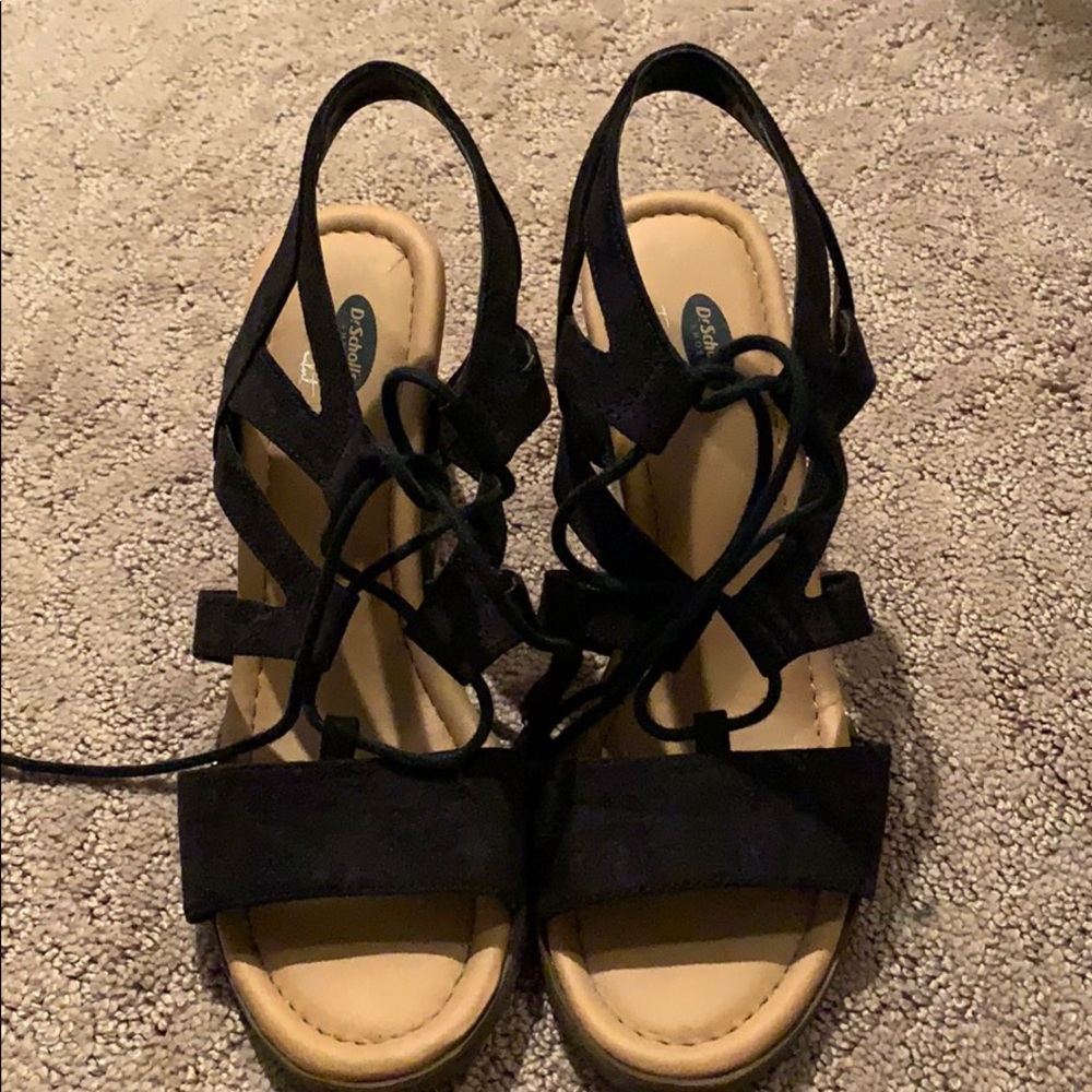 Black gladiator wedges